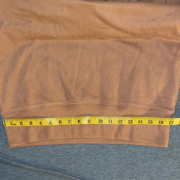 NWT |THAKOON 100% Cotton Ribbed Collar Terry Lined Quarter Zip Pullover Camel XS - Picture 7 of 7